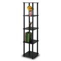 Furinno Furinno Turn-N-Tube 5-Tier Corner Square Rack Display Shelf; Espresso & Black - 57.7 x 11.6 x 11.6 in. 99132EX/BK